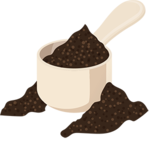 ground coffee in mug