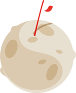 moon with nescafe flag