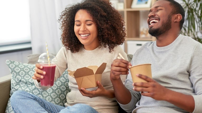 couple drinking juice