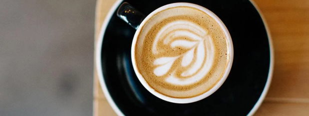 Overhead view of a latte