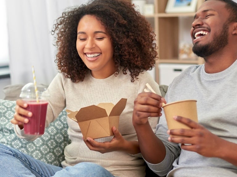 couple drinking juice