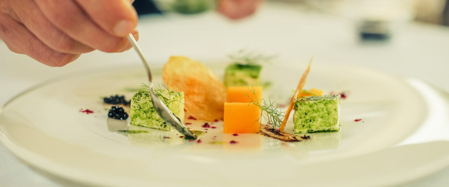 chef setting plate