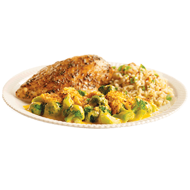 Plate of Stouffer's Broccoli Au Gratin