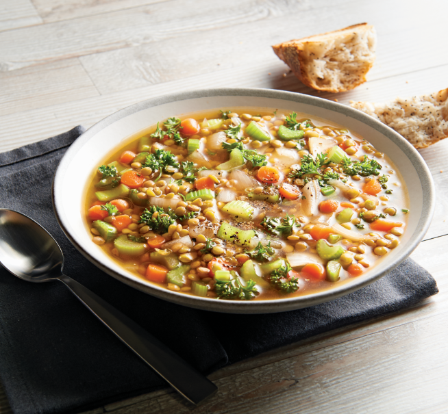 lentil soup made with minors mirepoix