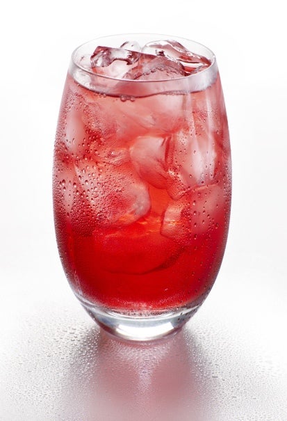 sunsational cranberry juice in cup