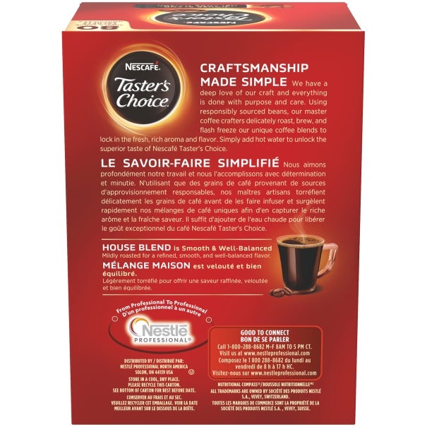 tasters choice original instant coffee packets box back shot