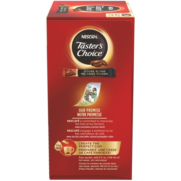 tasters choice original instant coffee packets box side shot