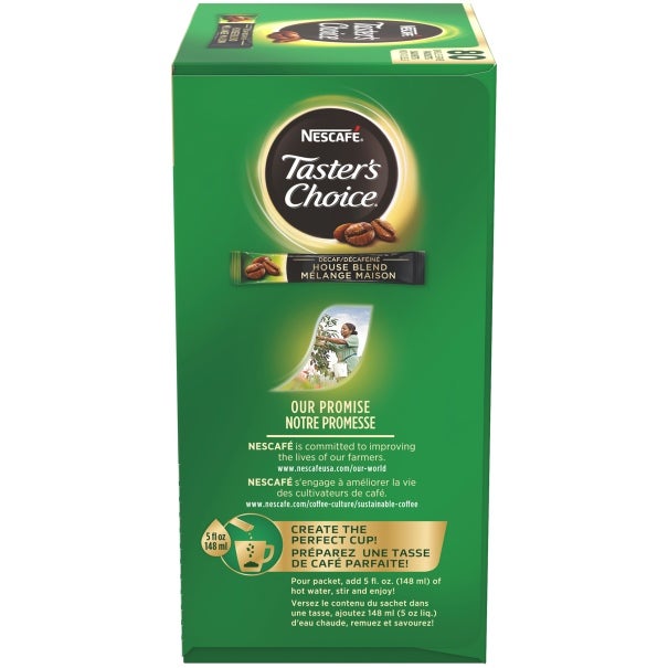 tasters choice decaf instant coffee side shot