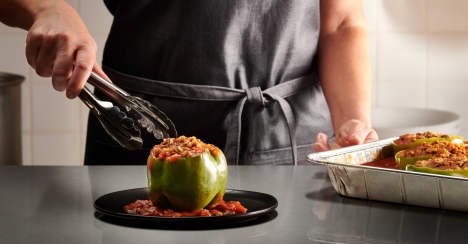 Plate Featuring Stouffers Stuffed Green Pepper