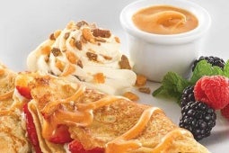 Berry Caramel Crepes with Minors Bourbon Sauce and Mascarpone