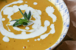 Butternut Squash Soup with Minor's Fire Roasted Poblano Crema