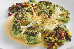 Grilled Cauliflower Steak with Pesto