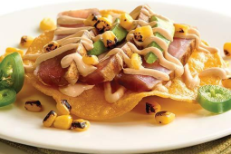 Tuna Tostada with Ancho Crema