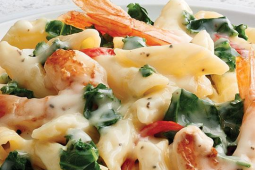 Shrimp and Kale Penne Alfredo