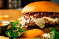 Grilled Burger with Harissa Onion Jam